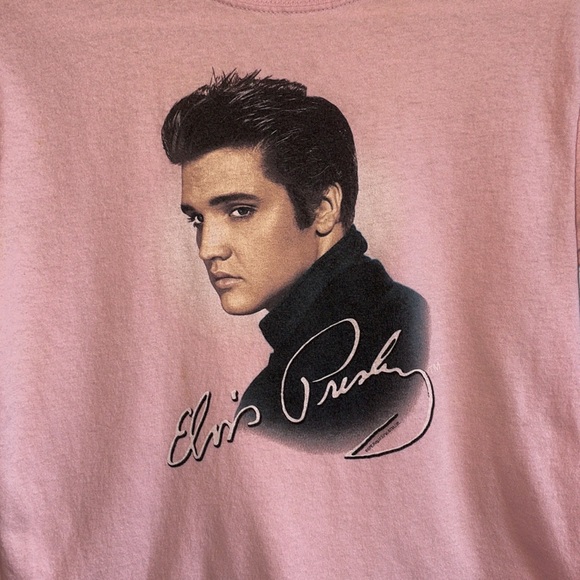 Vintage Elvis Graphic Pink T-shirt S/M - Picture 2 of 7